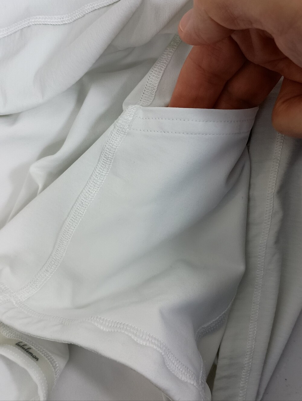 Lululemon Skort 12 Womens White Pace Rival Stretch Pockets Leg Grippers Running - Picture 8 of 12